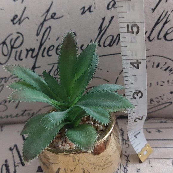 Cute Small Decorative GOLD Pot Fake Plant For Any Room - Picture 2 of 4